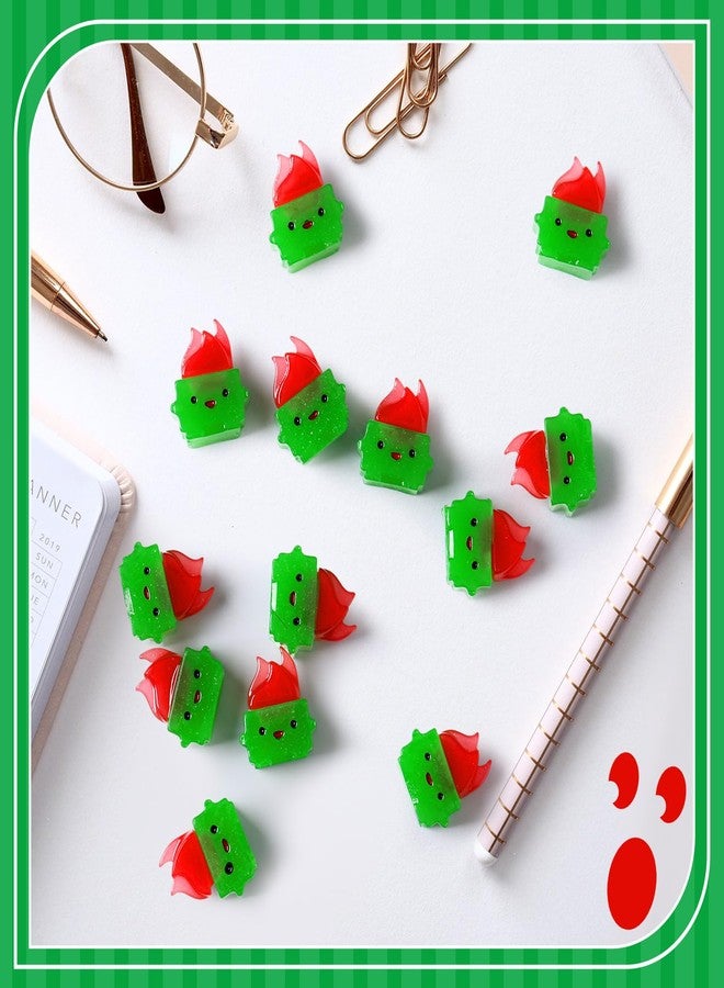 مجموعة سيمجوينج من 50 قطعة من مجسمات حاويات القمامة الصغيرة المصنوعة من الراتنج، زينة حاويات القمامة الصغيرة المضيئة، هدايا تقدير الموظفين المضحكة، كمية كبيرة لعيد الميلاد، للمعلمين، زملاء العمل في المكتب، رجال الإطفاء (أخضر) - Image 3